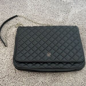 CH Carolina Herrera quilted leather flap chain shoulder bag